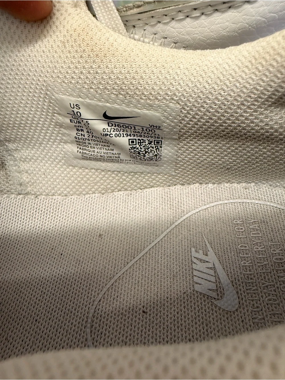 Nike Women's White Sneakers with Iridescent Swoosh